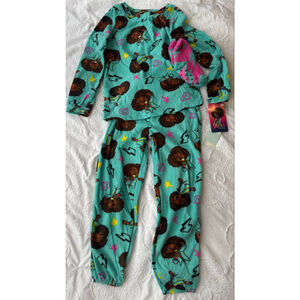 Girls Karma's World Teal Brown Character Pajama Set Size 6X